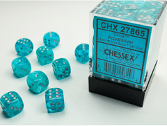 CHESSEX - CIRRUS 36D6 AQUA/SILVER 12MM